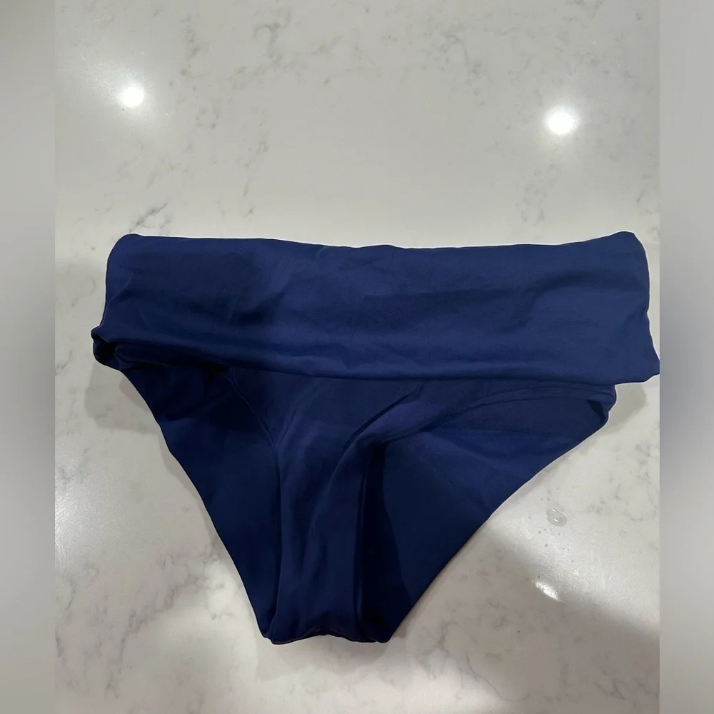 Skims Shaping Swim Foldover Skirt Bikini Bottom Midnight Blue M & XXS